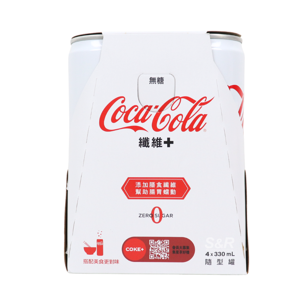 Coca-Cola Fiber+ Zero Sugar 330mL x 4 cans